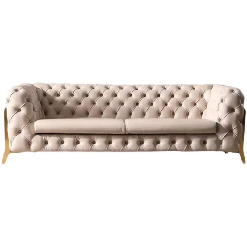 El mejor sofá tapizado de terciopelo moderno de alta calidad, sofá de 4 asientos, muebles de sala de estar, juego de sofás