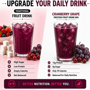 Cranberry Grape Instant Drink Powder Natural Fruit Flavor Portable Single Packet 7 Servings Daily Fruit Beverage - Product Image 6