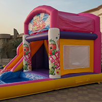 Château gonflable d'été avec toboggan et grande piscine, combo commercial pour enfants, idéal pour les jeux et les sauts