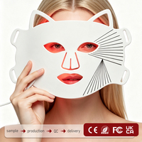 Masque facial LED en silicone flexible 360 Chips, 4 longueurs d'onde, thérapie par lumière rouge pour lutter contre le vieillissement et l'acné, appareil de beauté rechargeable