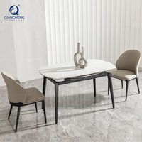Table à manger de style italien, îlot de cuisine moderne extensible à rond avec table à manger extensible pour 6 ou 8 personnes