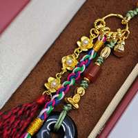 Ornement suspendu pour voiture en alliage de cuivre UM Jewelry avec perle en agate et glaçure colorée vibrante, vente en gros, unisexe, pour mariage, fiançailles, anniversaire