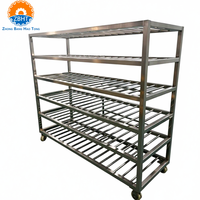 Chariot de transport alimentaire motorisé en acier inoxydable ZBHT, équipement de traitement et de stockage de viande suspendue, machine pour abattoir