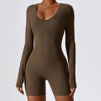Combinaisons personnalisées tricotées de couleur unie Combinaisons à taille haute Combinaisons serrées Gym sportive Combinaison de yoga SXEY pour femmes