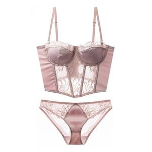 Sujetador de realce para mujer con corpiño de satén, correa acolchada de encaje, ropa interior de Color sólido, sujetador cómodo Sexy Secret 1394 - Product Image 2