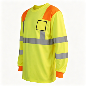 Hi Vis Custom Work Ware Shirts Camisas De Construccin Reflective Safety Clothing Long Sleeve Polyester Work Shirts for Men - Product Image 2