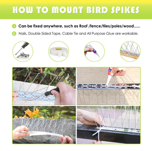 Púas Antipájaros de Acero Inoxidable 304 de 24cm, 30cm, 36cm para Paneles Solares, Tiras Repelentes de Palomas, Protección Exterior Resistente a la Intemperie - Product Image 3