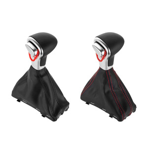 Audi Automatic Gear <b>Shift</b> <b>Knob</b> Leather Black Red Stitch Ergonomic Design - Product Image 5