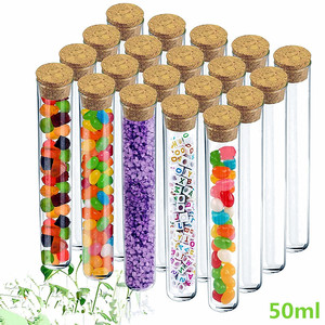 Tianjing 50ml Ps <b>Plastic</b> Test <b>Tube</b> With Cork Transparent For Coffee Beans Storage - Product Image 5