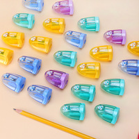 Taille-crayon manuel transparent en plastique quatre couleurs, papeterie pour étudiants 3,2 cm * 4 cm