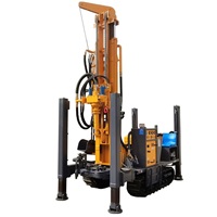 CNSW200Q Foreuse de puits d'eau DTH portable sur chenilles en caoutchouc de 200 m, alimentée au diesel, avec pompe et roulement