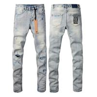 Top High Quality Ksubii Designer Brand Men's Ripped Jeans New Arrival Waterproof and Breathable Denim for Spring