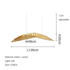 ダイニングルーム用デザイナーシャンデリアリビングルームホームステイホテルクリエイティブフィッシュボーンランプと日本の丸太スタイル茶室ランプ - Product Image 6