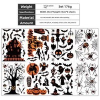 Autocollants de fenêtre en PVC pour Halloween, adhésifs statiques, amovibles, décorations murales pour la maison, autocollants pour réfrigérateur, design personnalisé, couleur au choix