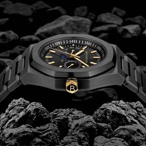Montre innovante OEM à phases lunaires pour homme, chronographe en acier inoxydable, montres habillées, personnalisation du logo OEM, montre-bracelet avec image - Product Image 2