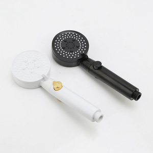 Handheld Shower Head Set Matte Black Round Spray Rain Easy Cleaning <b>Portable</b> <b>Bath</b> Hardware - Product Image 1