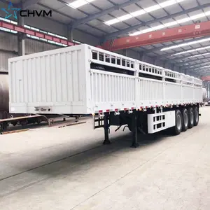 4 Axles Transport Cargo Goods Fence Drop Enclosed Sidewall Truck Trailer