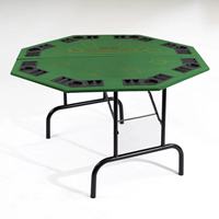 Table de poker Texas Hold'em pliable à 8 côtés, fournie par l'usine, avec rail rembourré, porte-gobelets, style américain classique, en bois, pour la maison