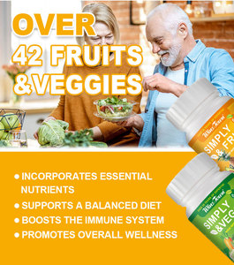 Compléments alimentaires pour adultes en capsules, marque privée, vitamines et minéraux, soutient les niveaux d'énergie, la santé immunitaire, aliments naturels, fruits, légumes - Product Image 3
