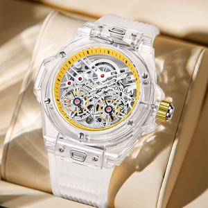 <span class=keywords><strong>Orologio</strong></span> Meccanico Sportivo di Lusso ONOLA 3835 da Uomo, Automatico <span class=keywords><strong>Bianco</strong></span>, Cinturino in Gomma, <span class=keywords><strong>Quadrante</strong></span> in Vetro, Resistente all'Acqua - Product Image 1