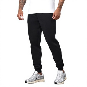 <b>High</b> Quality Customized Quick Dry Plain Gym Trousers Slim Fit Fitness Joggers Men's <b>Black</b> Cotton Joggers Elastic Waist - Product Image 1