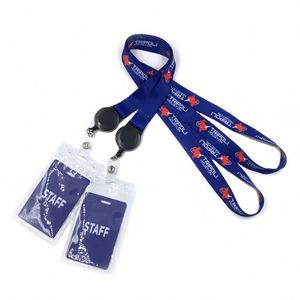 Cordón de Poliéster Sublimado Personalizado para Identificación Escolar, Correa para el Cuello con Porta Identificación - Product Image 1