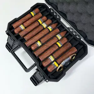 50CT Luxe Plastic Case Aanpasbare Draagbare Doos Sigaar Travel Humidor Met Luchtbevochtiger