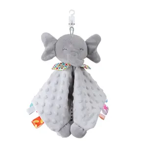 Hot Selling Certified Plush Snuggler Stuffed Elephant Toddler Appease Towel Adorable Soft Baby Security Blanket baby lovey