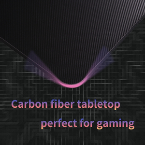 RGB illuminazione Custom Gaming Desk elegante struttura in fibra di carbonio superficie in melamina regolabile Prestting struttura in metallo scrivania - Product Image 3