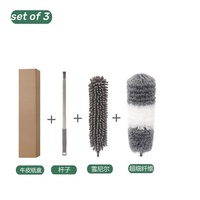 Long plumeau extensible extensible pour nettoyer le ventilateur de plafond haut, plumeau en microfibre pour voiture, stores, meubles