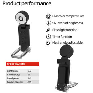 Rechargeable 5 température de couleur 6 luminosité Rappel chronométré Tête ronde porte-livre lumière - Product Image 3