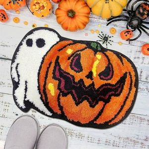 Tùy Chỉnh Spooky Vui Halloween Sang Trọng Khu Vực Thảm Phòng Ngủ Trang Trí Nội Thất Dễ Thương Trắng Ma Bí Ngô Mềm Acrylic Dài Đống Dày Không Thường Xuyên Thảm - Product Image 3