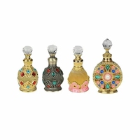 Flacon compte-gouttes d'huile essentielle de marque de luxe de 15ml, or arabe, avec bâton en verre