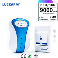 LUCKARM A008 Sonnette sans fil moderne à 32 mélodies pour usage domestique, portée 100 m, télécommande, alimentation secteur, numérique, filaire, pour appartements