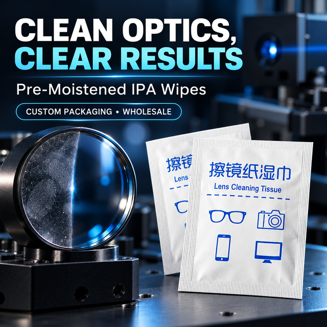 New 50PCS Pre-Moistened Lint-Free Lens Cleaning Wipes with Isopropyl Formula for Eyeglasses and Camera Screens