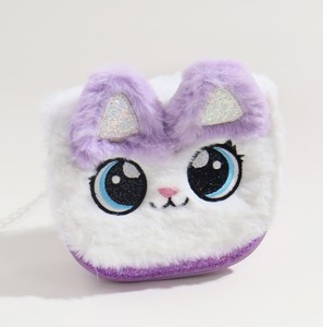 <b>Plush</b> Handmade Crochet Bag Cartoon <b>Cat</b> Doll Children'S Shoulder Bag Woman Student Purple - Product Image 4