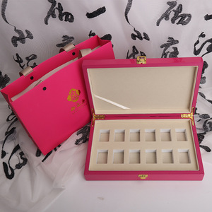 <b>Rose</b> Compressed Candy Gift Box Flip <b>Top</b> Wooden Storage Square Shape Logo Printable General Packaging - Product Image 2