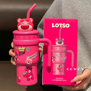 Bouteille isotherme et thermos grande capacité <span class=keywords><strong>Disney</strong></span> Cartoon avec couvercle, poignée et paille, idéale pour les voyages et comme cadeau de Noël - Product Image 3