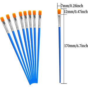 Pinceaux de peinture personnalisés pour enfants, manche en bois, en Nylon, bleu, pour <span class=keywords><strong>débutant</strong></span>, 8 pièces - Product Image 2