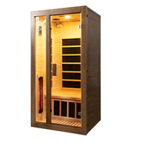 Pemanas karbon Cedar merah/Hemlock kayu Solid dalam ruangan Sauna kering ruangan UKURAN 1 orang