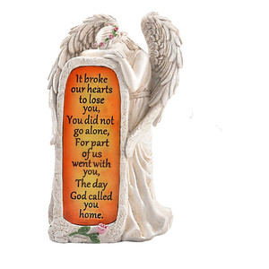 Luz solar de resina para decoração ao ar livre, estátua de anjo com verso consolador - Product Image 4