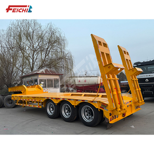 Best Verkopende 3 Assen Dieplader Oplegger 60 Ton Transport Cargo Equipment Gooseneck Lage Flatbed Oplegger - Product Image 2