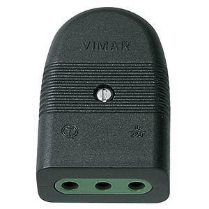 เต้ารับวิมาร์ 2P+T 10A 250V แบบเสียบผนัง สีดำ - Product Image 1
