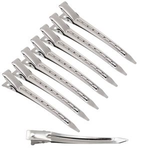 Pinzas de Pelo Multifuncionales de Metal Tipo Pico de Pato y Cocodrilo, Plateadas, Unisex, para Salón de Belleza, para Seccionar el Cabello - Product Image 1