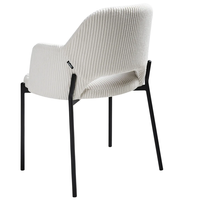 Chaise de salle à manger moderne nordique en tissu blanc, chaise de cuisine rembourrée, meubles de maison, chaises de salle à manger