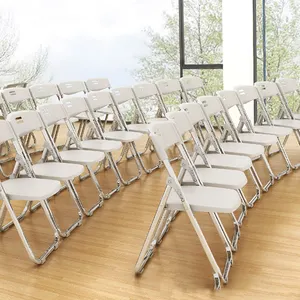 Silla plegable de plástico para fiestas, sillas de Metal y plástico para acampar, playa, eventos y bodas