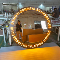 Miroir circulaire créatif, enseigne murale LED néon, boîte à lumière publicitaire, personnalisation