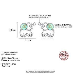 CZCITY anting-anting 925 perak murni wanita merek terkenal desainer mode zirkon anting-anting kancing Opal bulat - Product Image 2