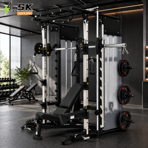 Máquina <span class=keywords><strong>de</strong></span> <span class=keywords><strong>Gimnasio</strong></span> SK Todo en Uno, Entrenador con Cable, Barra Smith, Jaula <span class=keywords><strong>de</strong></span> Potencia, Banco <span class=keywords><strong>de</strong></span> Pesas, Equipo <span class=keywords><strong>de</strong></span> Entrenamiento Comercial Compatible, Set Profesional - Product Image 1