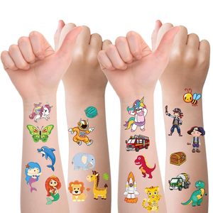 Set di adesivi per tatuaggi temporanei di stili misti per ragazze e ragazzi, tatuaggi a <span class=keywords><strong>farfalla</strong></span> di animali dinosauri spaziali per la festa di compleanno dei bambini - Product Image 2